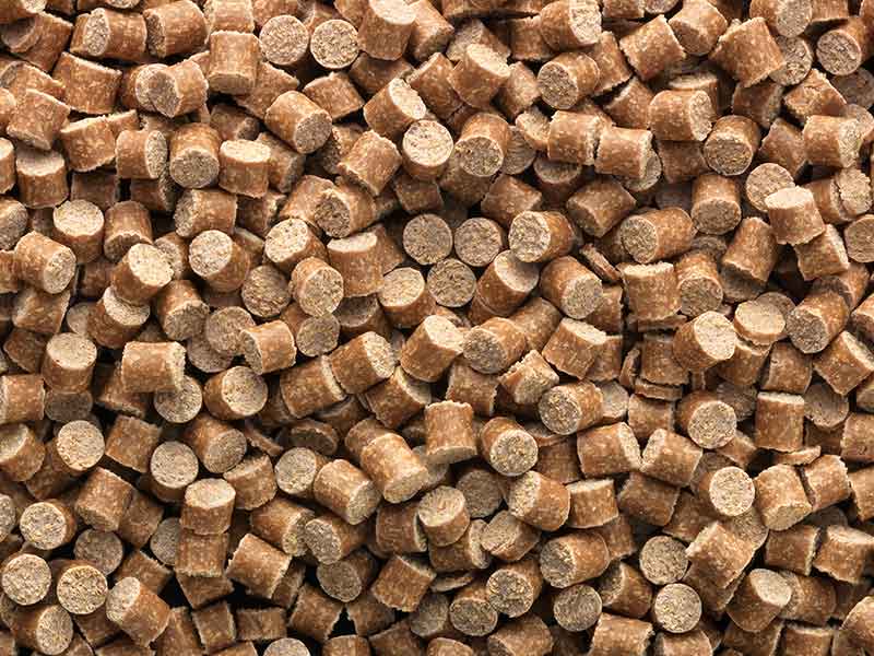 Naturfarbenes Granulat aus Naturfaserverbundwerkstoffen / NFK Compounds hergestellt mit einem BUSS Compounder